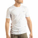 Ανδρική λευκή κοντομάνικη μπλούζα με διακοσμητικές πιτσιλιές μπογιάς it150419-88 2
