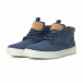 Ανδρικά μπλε υφασμάτινα sneakers με δερμάτινη λεπτομέρεια it150818-19 3