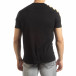 Ανδρική μαύρη κοντομάνικη μπλούζα με λεπτομέρειες στα μανίκια it150419-80 3