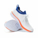 Ανδρικά λευκά αθλητικά παπούτσια με λεπτομέρειες σε μπλε και πορτοκαλί it190219-4 4