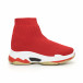 Γυναικεία κόκκινα πλεκτά αθλητικά παπούτσια Slip-on it130819-46 2