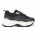 Γυναικεία μαύρα και ασημένια αθλητικά παπούτσια με χοντρή σόλα  it281019-24 2