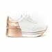 Γυναικεία λευκά sneakers με πλατφόρμα και χρυσές λεπτομέρειες it150818-71 2