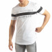 Ανδρική λευκή κοντομάνικη μπλούζα μακρύ μοντέλο it150419-93 2