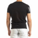 Ανδρική μαύρη κοντομάνικη μπλούζα με πριντ Watch it150419-101 3