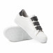 Γυναικεία λευκά sneakers με μαύρες λεπτομέρειες it150818-57 4