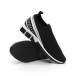 Slip-on ανδρικά μαύρα αθλητικά παπούτσια με λευκή ρίγα it260919-6 5