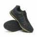 Ανδρικά υφασμάτινα αθλητικά παπούτσια σε μαύρο και χρυσό it251019-5 5