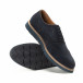 Casual ανδρικά μπλε σουέτ παπούτσια Wingtip it221018-14 4