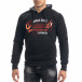 Ανδρικό μαύρο φούτερ hoodie με πριντ Originals it071119-61 2