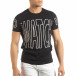 Ανδρική μαύρη κοντομάνικη μπλούζα με πριντ Watch it150419-101 2