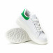 Γυναικεία λευκά sneakers με πράσινη λεπτομέρεια it150818-35 4
