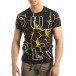 Ανδρική μαύρη- κίτρινη κοντομάνικη μπλούζα Supple it150419-111 3