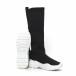 Γυναικείες μαύρες μπότες τύπου κάλτσα με λευκή σόλα it260919-66 4