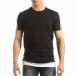Ανδρική μαύρη κοντομάνικη μπλούζα με λευκές λεπτομέρειες it150419-83 3