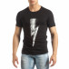 Ανδρική μαύρη κοντομάνικη μπλούζα με πριντ it150419-77 2