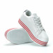 Γυναικεία λευκά sneakers με πλατφόρμα και πολύχρωμες λεπτομέρειες it250119-36 4