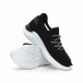 Ανδρικά υφασμάτινα μαύρα αθλητικά παπούτσια με δίχτυ it260919-4 5