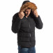 Ανδρικό μαύρο χειμωνιάτικο μπουφάν με επένδυση γούνα it250918-76 2