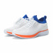 Ανδρικά λευκά αθλητικά παπούτσια με λεπτομέρειες σε μπλε και πορτοκαλί it190219-4 3