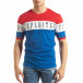 Ανδρική κοντομάνικη μπλούζα σε κόκκινο και μπλε it150419-73 2