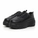 Γυναικεία μαύρα αθλητικά παπούτσια με πλατφόρμα it130819-70 3