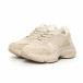 Γυναικεία μπεζ αθλητικά παπούτσια με χοντρή σόλα it130819-68 3