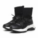 Γυναικεία μαύρα αθλητικά παπούτσια τύπου κάλτσα it260919-49 3