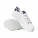 Ανδρικά λευκά Basic sneakers με μπλε λεπτομέρειες it150818-22 4