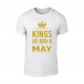 Κοντομάνικη μπλούζα Kings Are Born In May λευκό Χρώμα Μέγεθος XL TMNSPM167XL 2