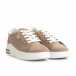 Γυναικεία μπεζ sneakers με χρυσές λεπτομέρειες it310321-11 3