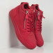 Ανδρικά κόκκινα sneakers με Shagreen design it260919-48 3