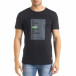 Ανδρική μαύρη κοντομάνικη μπλούζα Clang tr080520-43 2
