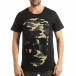 Ανδρική μαύρη κοντομάνικη μπλούζα με νεκροκεφαλή παραλλαγής tsf190219-6 2