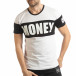 Ανδρική λευκή κοντομάνικη μπλούζα Money tsf190219-41 2