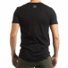 Ανδρική μαύρη κοντομάνικη μπλούζα με ασημί πριντ tsf190219-14 3