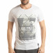 Ανδρική λευκή κοντομάνικη μπλούζα με πριντ Lagos Style  tsf190219-55 2